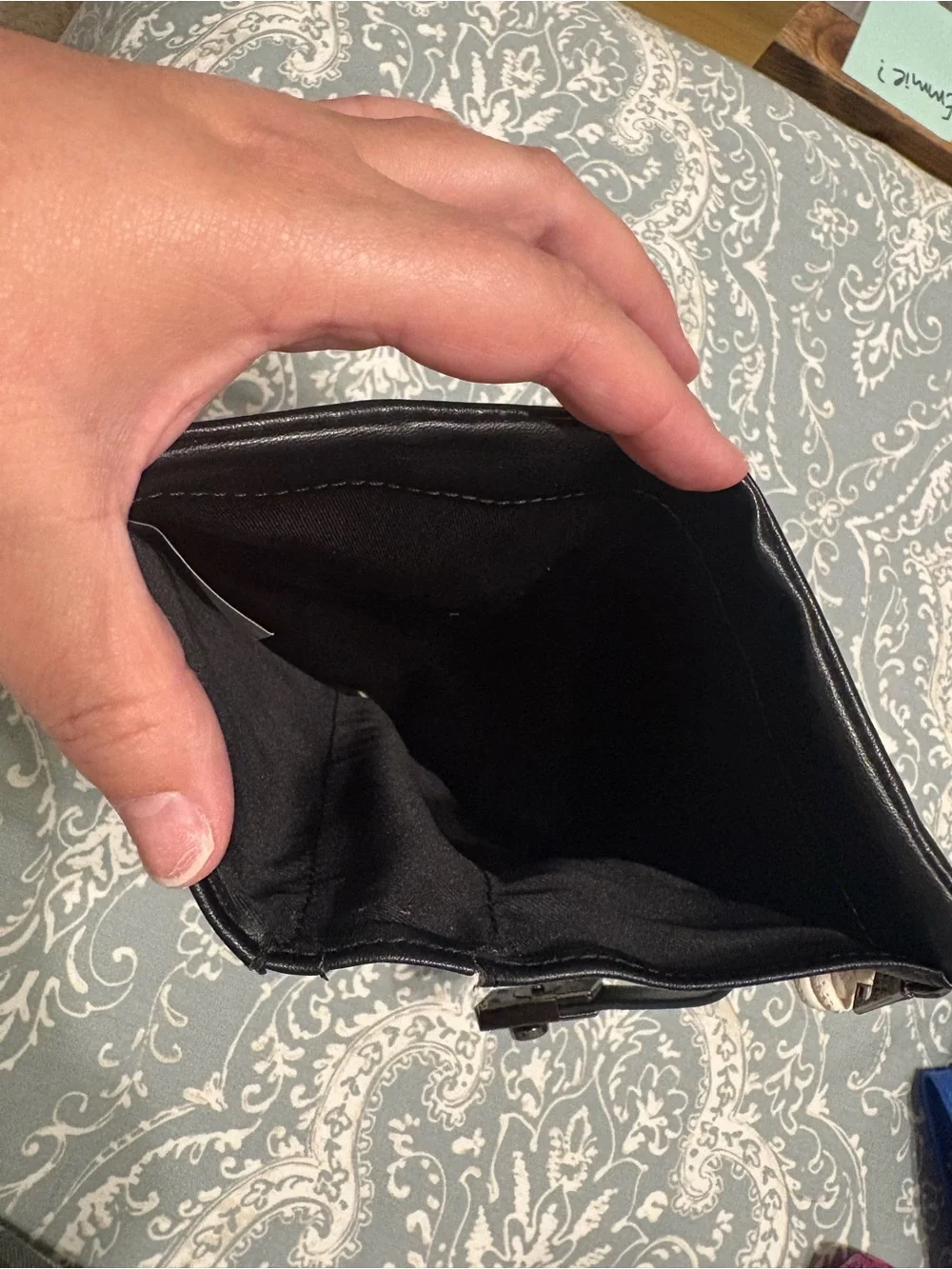 Steve Madden Black Leather Zip-Around Wristlet Clutch